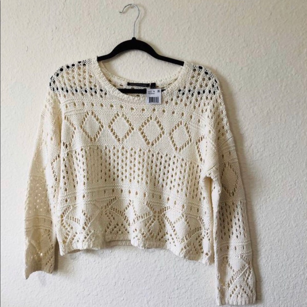 Knit Crew neck Ivory Cream Top